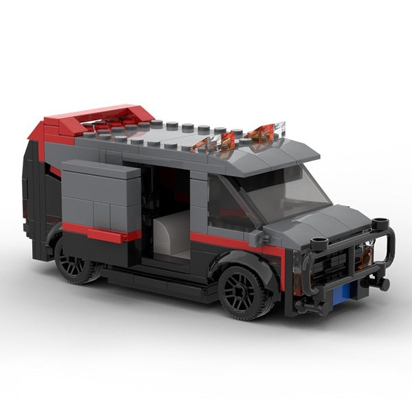 Buildmoc A-Team GMC Vandura Van Classic TV Technical Car MOC-20604 SWAT Team Truck City Police Vehicle Building Blocks Toys Gift