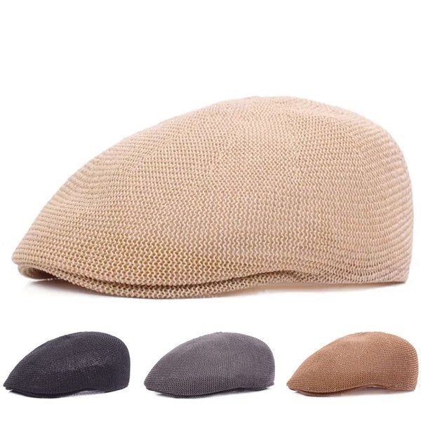 Printemps été respirant paille papier béret casquette hommes femmes en plein air Protection solaire Golf chapeau gavroche Casquette casquettes plates