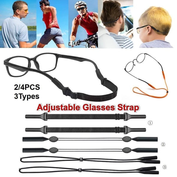 2-4pcs Adjustable Glasses Strap for Boys Girls,Adjustable Sunglasses Lanyard Neck Holders Cord Retainer for Men Women, Universal Fit Rope Eyewear Ret