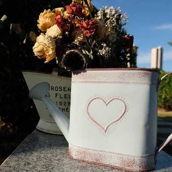 Antique Kettle Flower Pot Outdoor Watering Can Decor for Home Outdoor Pots Metal Iron Bucket Home Watering Can Flower Succulent Watering Bottle Water