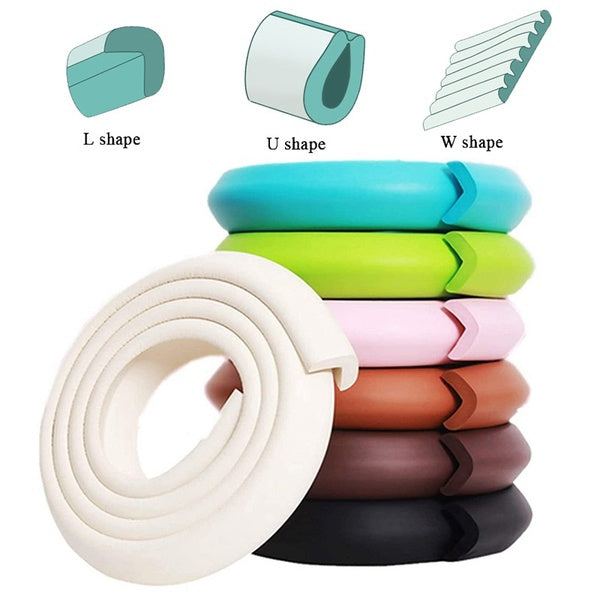 U-L-W Shape Extra Thick Furniture Table Edge Protectors Foam Baby Safety Bumper Guard 6.5 Ft with 13 Ft Double-sided Adhesive