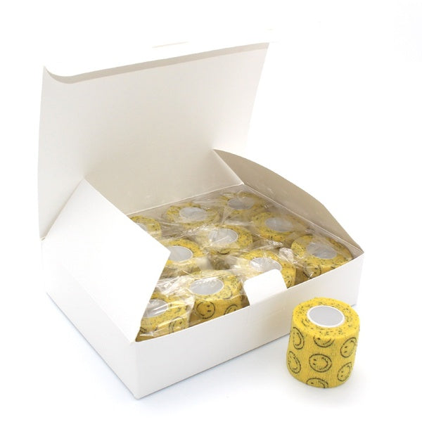 5cm x4.5m 12 pcs Athletic Tape Cartoon Pattern Sports Stretch Power Wrap, Self Adherent Tape, Self Adhering Stick Bandage