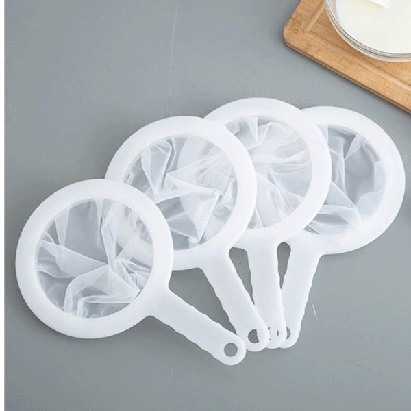 1Pcs Reusable Nylon Super Fine Colander Mesh Sieve Strainer with Handle for Honey Juice Tea Soymilk Coffee Filter