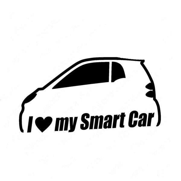 I love my Smart Car Bumper Window Vinyl Sticker Decals Fortwo Cute Car Stickers Removable Waterproof