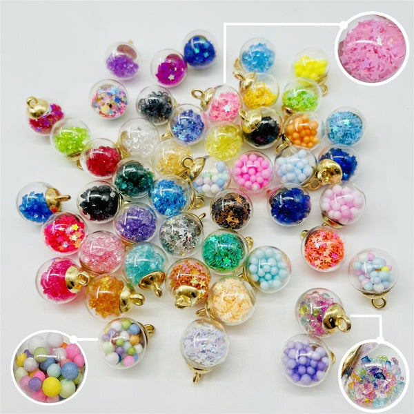 10pcs 16mm Glass Ball Charms Pendants Glass Bottles Beads DIY Ornament Jewelry Making