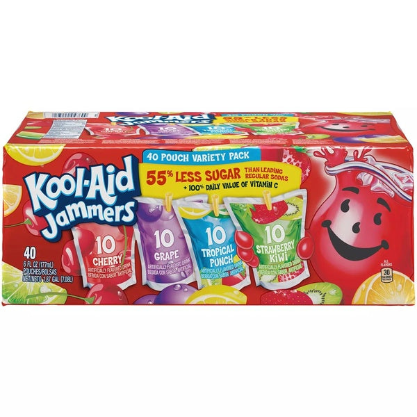 Kool-Aid Jammers Juice Pouches Variety Pack (6 fl. oz, 40 pk)