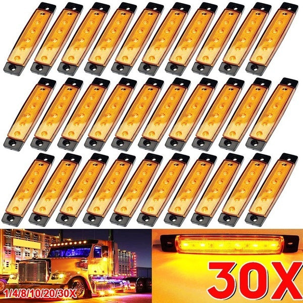 12V-24V 3.8" 6 LED Side Marker Light Voyant arrière Side Marker Light pour Camion Remorque RV Cab Bateau Bus Camion LED Marker Light Clearance Light-