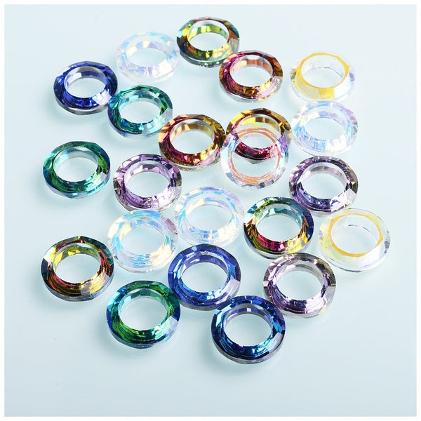 Résultats de bijoux Perles de grand trou de 14 mm Perles de charme en cristal à facettes pour la fabrication de bijoux