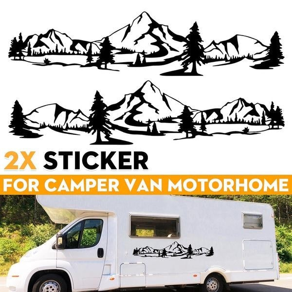 2pcs Mountain Forest Car Stickers Auto Side Body Stickers Waterproof Decorative Decal Motorhome Camper Van