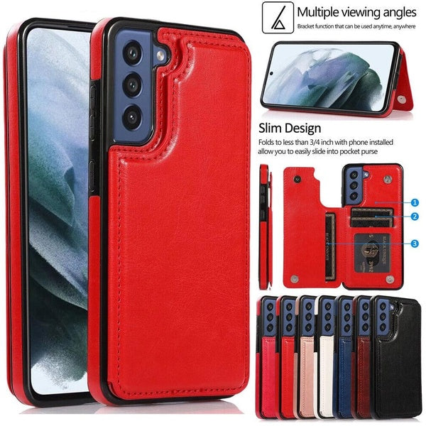Coque de téléphone en cuir tendance avec porte-cartes pour iPhone 11-12-13-14 Pro Max XR XS 8 7 6 Plus SE 2022 et Samsung Galaxy S23 S22 S21 Ultra S2
