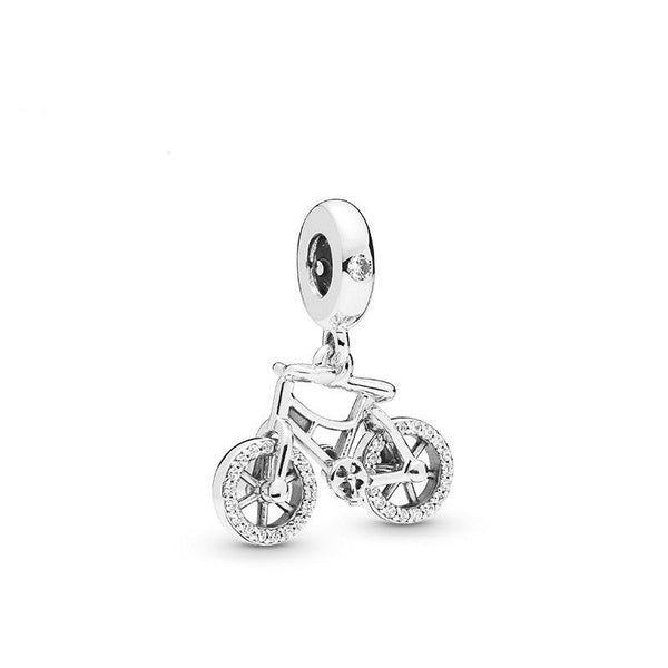 La perle de charme de pendentif de bicyclette en argent sterling 925 convient au bracelet européen