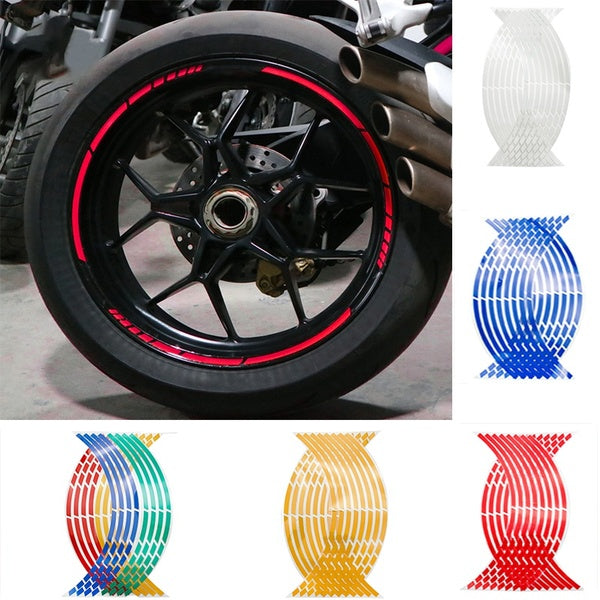 Car Styling Strips Reflective Motocross Bike Motorcycle Wheel Stickers and Decals 17-18 Inch Reflective Rim Tape