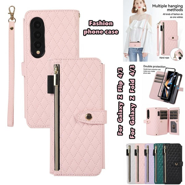 Pour Samsung Galaxy Z Fold 4 Z Fold 3 Un étui de protection composé d'un portefeuille, d'un sac à cartes et d'un étui pour téléphone portable Pour Sa