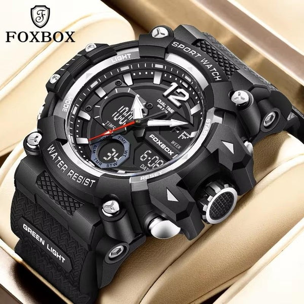 FOXBOX Top Luxury Digital Watch Mens LIGE Fashion Men Sports Luminous Watch 50m Waterproof Military Wristwatch Male Reloj Hombre