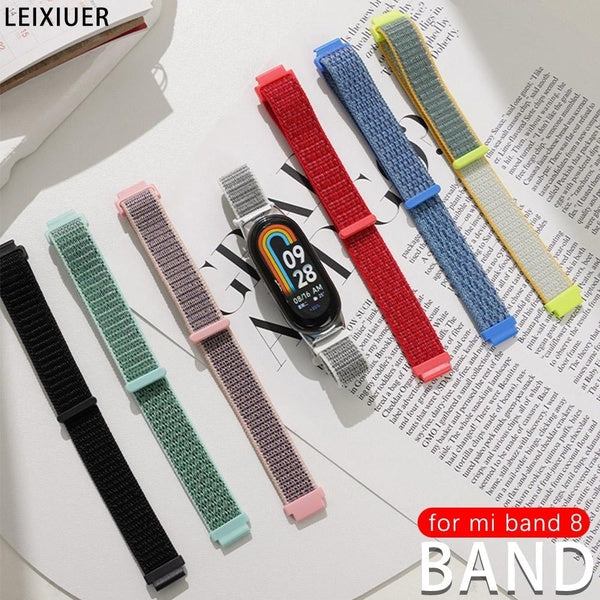 LEIXIUER Nylon Ventilate Strap For Xiaomi Mi Band 8 for Miband 8 Sport Bracelet SmartWatch Wristband Replacement Watchband