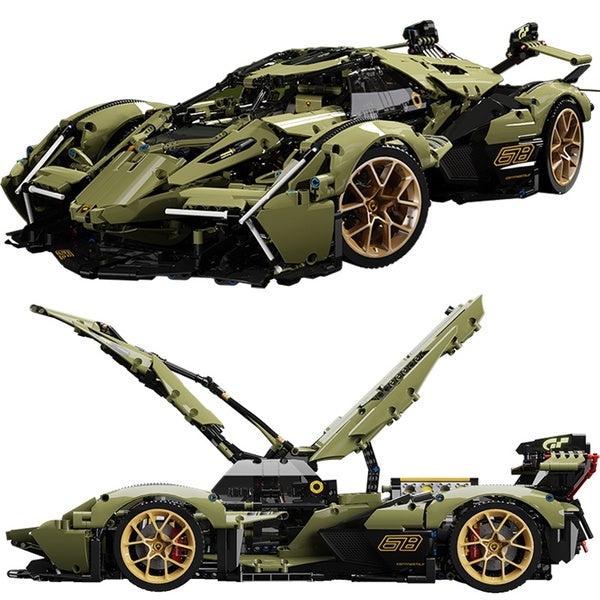 New 2527Pcs 88001 V12 Super Sport Car Model Building Block Brick Educational Assembly Toy Children Boy Gift