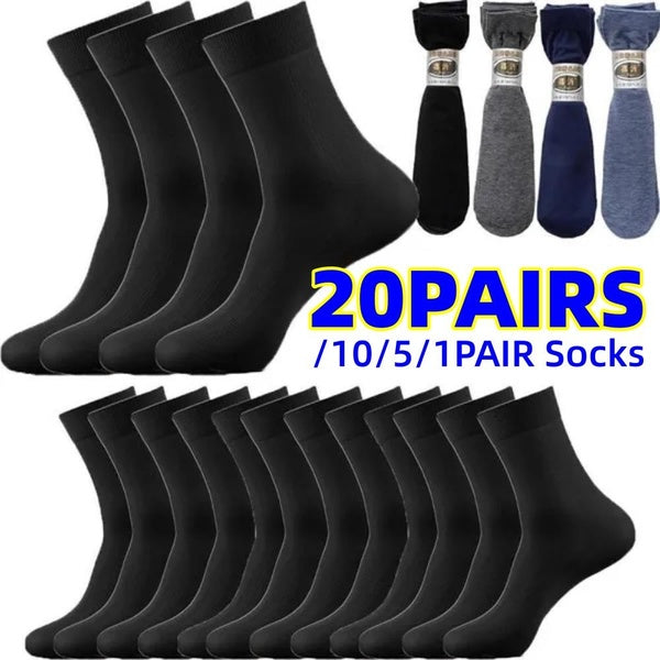 20-10-5-1PAIRS Breathing Long Socks Bamboo Fiber Socks Summer Thin Stripes Men Silk Sport Socks Antibacterial Business Men Socks