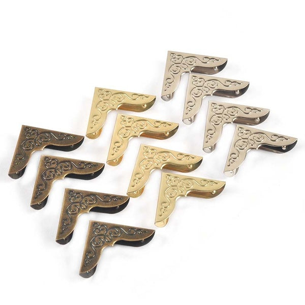 20pcs 30x30x4.5mm Golden-silver Metal Book Corners For Photo Albums Menus Folders DIY Scrapbooking Decor Corner Protectors CP3062