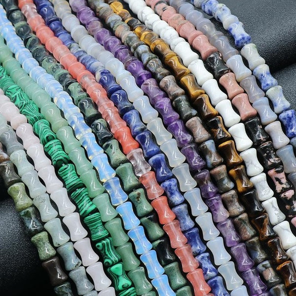 Natural Crystal Colored Stone Bamboo Loose Beads Diy Beads Jewelry Accessories Material Bracelet Necklace Bracelet Matron Inn