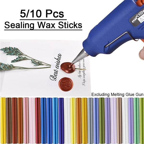 5-10 pièces Vintage bâtons de cire à cacheter rond 5.38 "longueur timbre à cacheter pour bricolage Scrapbooking mariage décoratif Invitation scelleme