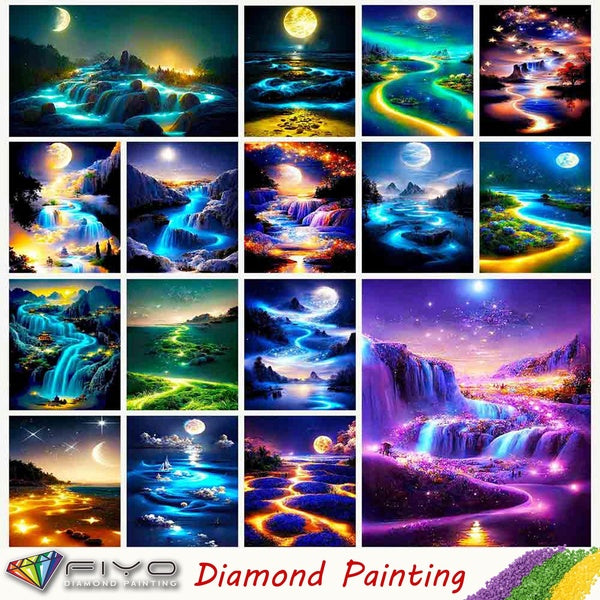 FIYO Colored Flower Diamond Painting Kits For Adults DIY 5D Diamond Mosaic Diamond Painting Home and Kitchen Fashion Canvas Pictures Wall Decoration