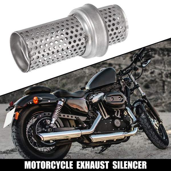 51mm Universal Motorcycle Exhaust Silencer Exhaust Insert Muffler Pipe Replacement Silver Honeycomb muffler