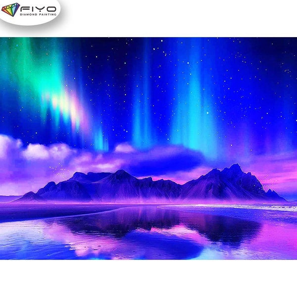FIYO Aurora Diamond Painting Kits For Adults DIY 5D Diamond Mosaic Diamond Painting Home and Kitchen Fashion Canvas Pictures Wall Decoration Gifts Ar