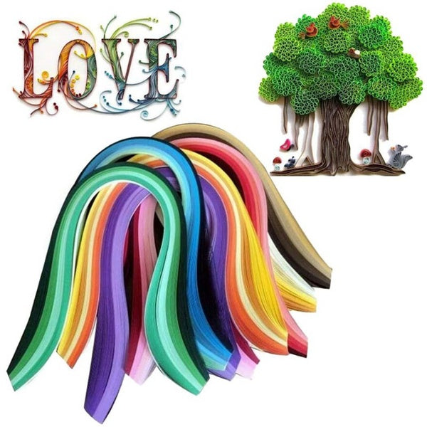 300-600-900 rayures rayures colorées dégradé papier Quilling 3mm-5mm * 39cm papier Scrapbook pour bricolage décoration carte faire des fournitures d'