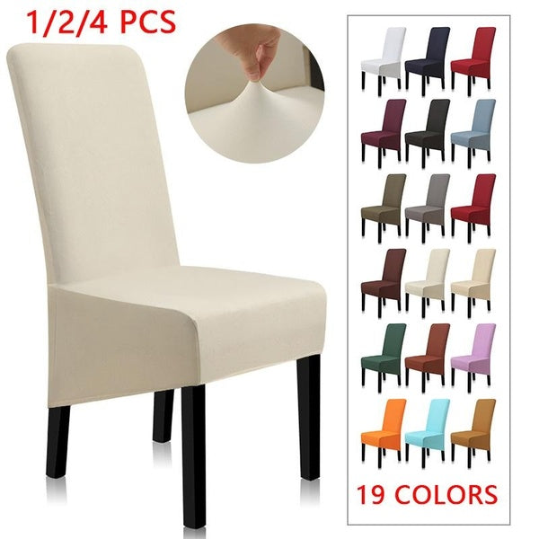 2020 New Upgrade 4-2-1pcs Solid Color XL Size Chair Cover Large Size Big Size High Back Long Seat Chair Covers King Back Chair Covers For Home Hotel