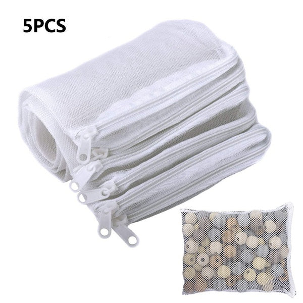 5 Pcs-Set Aquarium Filter Bag Fish Tank Mesh Bag Zipper Net Pond for Bio Ball Active Carbon Isolation Storage