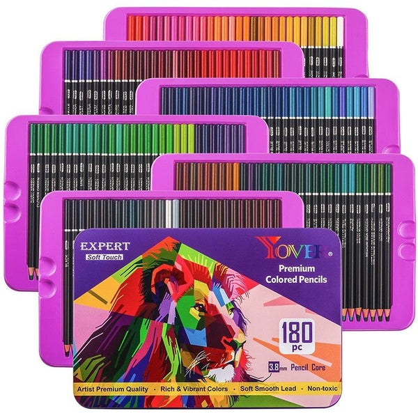 180 Colors Professional Colored Pencils,Artists Soft Core with Vibrant Color,Ideal for Drawing Sketching Shading,Coloring Pencils for Adults Artists