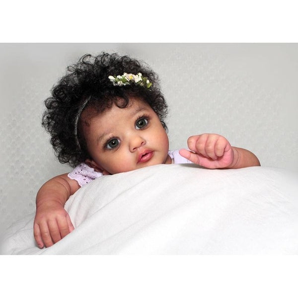 55cm 22 Inch Lifelike Newborn Baby Dolls Handmade Short Curly Hair Princess Girl Doll Gift