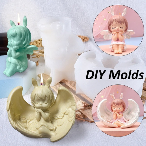 DIY Resin Epoxy Casting Moulds Wings Angel Princess Silicone Mold Cake Candle Mold Home Decorated Lovely Girls Candle Mould Crystal Jewelry Making Ac