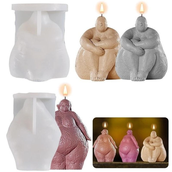 2 Styles Abstract Body Art Silicone Candle Mold for DIY Aromatherapy Candle Plaster Ornaments Handicrafts Mould Hand Gift Making