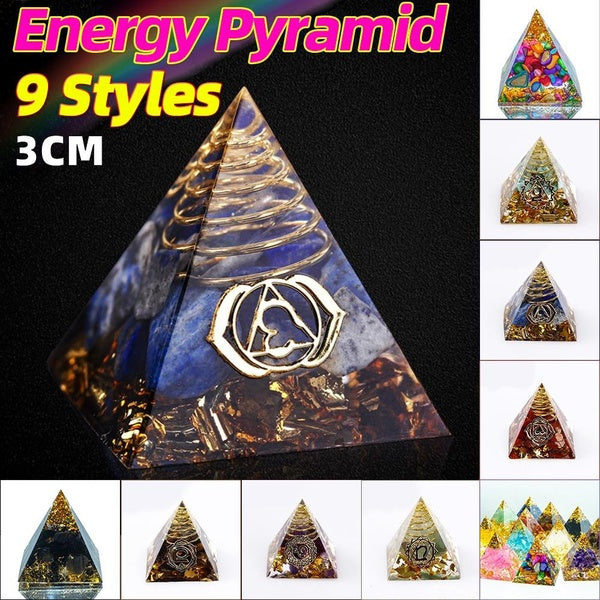 9 Styles Magic Pyramid Art Amethyst Energy Pyramid Reiki Crystal Sphere Constellation Chakra Resin Quartz Natural Cristal Stone Energy Healing Yoga M