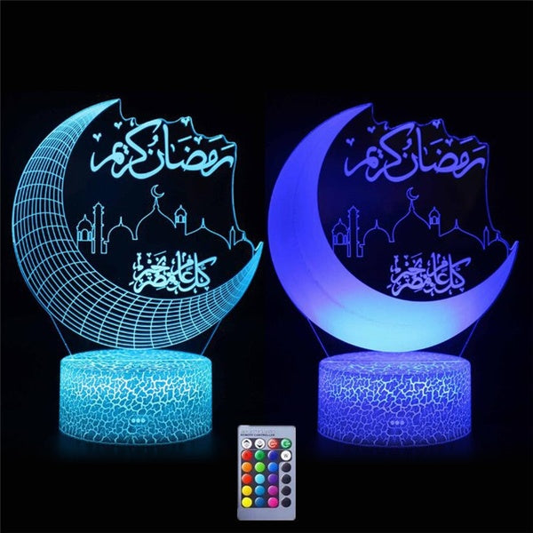 Ramadan décoration LED lumières pour la maison bureau lumières lune étoiles télécommande lampe colorée islamique Eid Mubarak Ramadan cadeaux