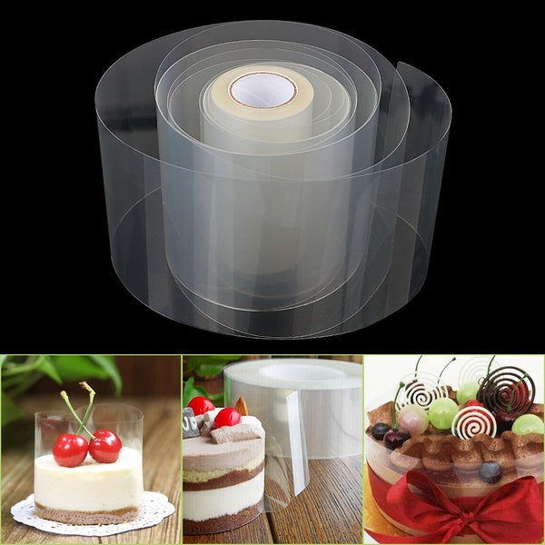 1 Roll Cake Surround Film Transparent Cake Collar Kitchen Acetate Cake Chocolate Candy For Baking Durable 8cm*10m-10cm*10m