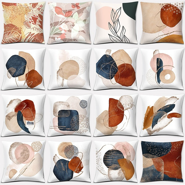 Warm Color Block Series Pillow Gift Home Office Decoration Pillow Bedroom Sofa Car Cushion Cover (45cm * 45cm)