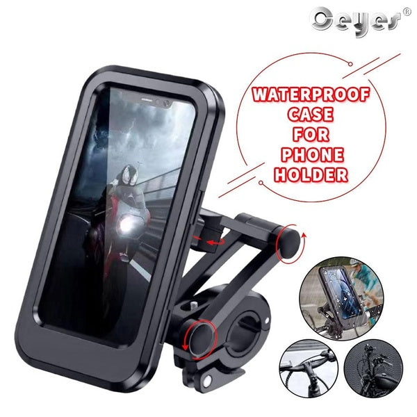 Ceyes Waterproof Motorcycle Bicycle Mobile Phone Holder Support Universal Motorcycle GPS 360°Swivel Adjustable Bike Cellphone Smartphones Holder Fits