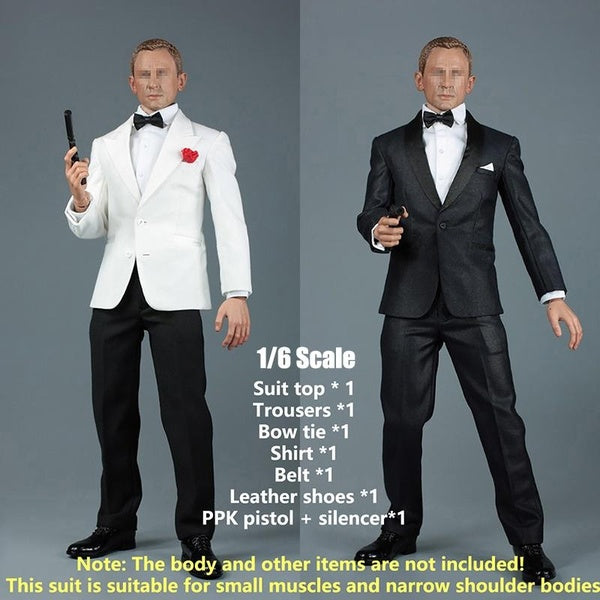 1-6 Scale British Royal Suits Agent Costume Dress Male Soldier Clothes Model Occupation Suit Fit 12'' Action Figure Body Dolls for Collection