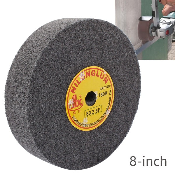 Disque de polissage abrasif de polissage abrasif de roue de fibre de nylon de grain 180 de 8 "de diamètre 2" noir