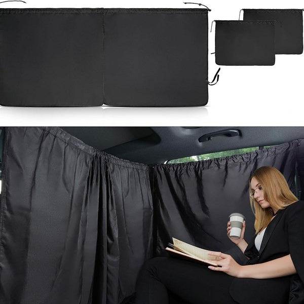 170x80 Car Privacy Curtains Universal Car Divider Curtain Rear Seat Auto Blackout Camping Sun Shades Side Window Covers Baby Nap