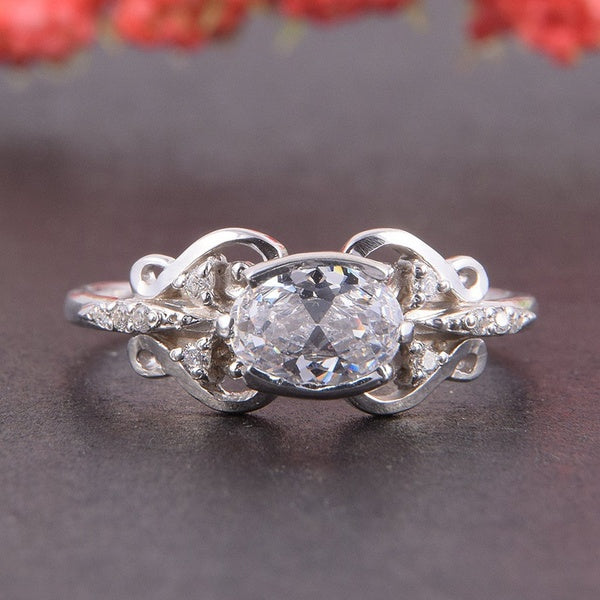 Simple Argent Couleur Classique Blanc Zircon Bague Femme Anniversaire De Mariage De Mariée Cadeau De Noël Beach Party Bijoux Taille 5-11 Bague Femme