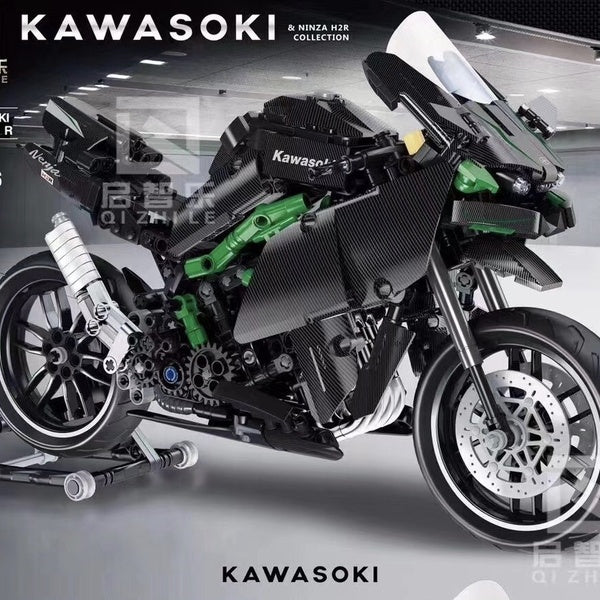 Compatible avec le modèle de moto Lego locomotive chuanqi H2R blocs de construction assemblés jouet hommes