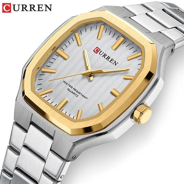 Nouveau CURREN loisirs montre pour hommes à la mode sport d'affaires en acier inoxydable 3ATM étanche hommes montres à Quartz 8458