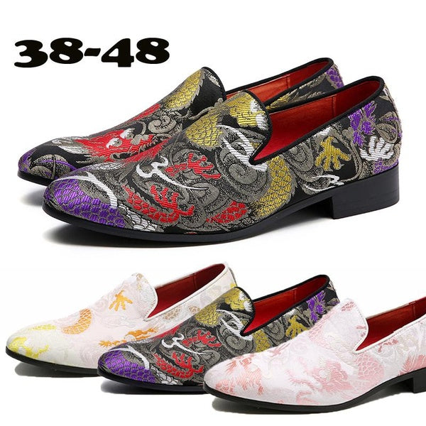 Conception Mâle Broderie Mocassins Hommes Mocassins Confortables Haute Qualité Parti Chaussures De Mariage Hommes Mode Business Robe Chaussures Plus