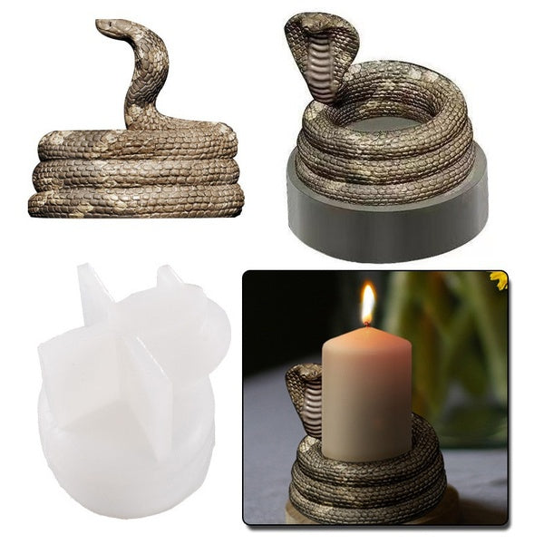 DIY Silicone Mould for Resin Epoxy Clay Plaster Cake Fondant Cobra Holder Casting Mold Snake Resin Craft Art Making Tools