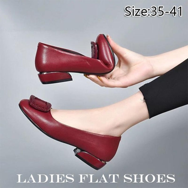 Femmes chaussures plates décontracté couleur unie sans lacet dame talon carré haute qualité confort fête mariage chaussures de bureau