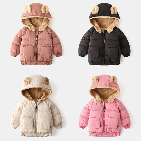 Winter Baby Boys Girls Coat Plus Velvet Children Outerwear Warm Thicken Kids Jackets Trench Coat Boy Clothing