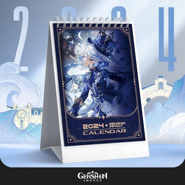2024 Game Genshin Impact Desk Calendar Game Perimeter Animation Gifts
